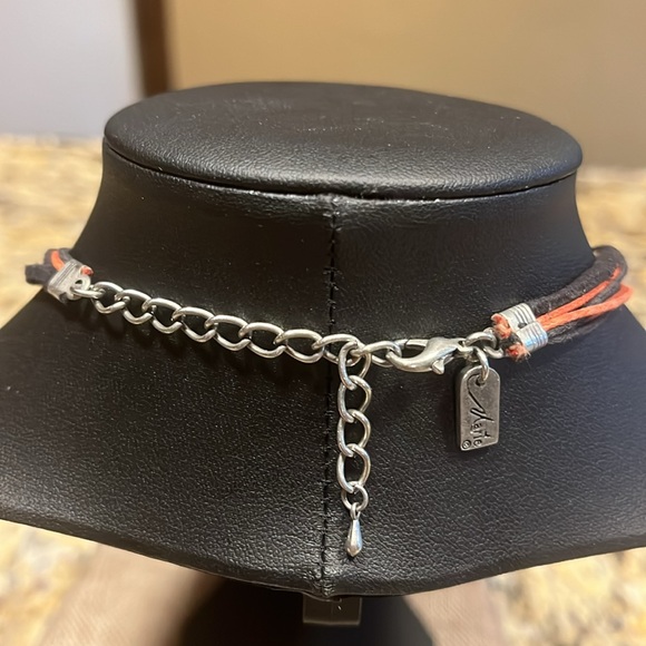 Marie MultiStrand Rose Medallion Necklace with rhinestones - Picture 4 of 7